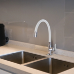 Imagen de Grifo unitario mesa cocina ALBURE MOUVE cromo blanco