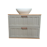 Imagen de Mueble de baño suspendido Milena 78 cm Avellana/Catedral con bacha