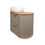 Imagen de Mueble de baño suspendido Tereza Cristina 100 cm Catedral/Avellana con bacha y botiquin