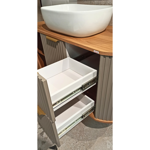 Imagen de Mueble de baño suspendido Tereza Cristina 100 cm Catedral/Avellana con bacha