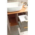 Imagen de Mueble de baño suspendido Tereza Cristina 100 cm Catedral/Avellana sin bacha