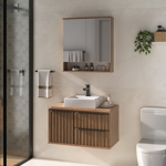 Imagen de Mueble de baño suspendido Cecilia Nogal 78 cm sin bacha