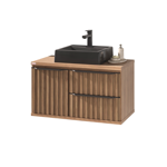 Imagen de Mueble de baño suspendido Cecilia Nogal 78 cm con bacha