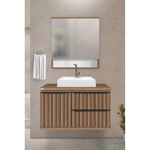 Imagen de Mueble de baño suspendido Cecilia Nogal 78 cm con bacha