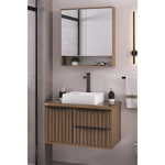 Imagen de Mueble de baño suspendido Cecilia Nogal 78 cm con bacha