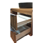 Imagen de Mueble de baño suspendido Cecilia Nogal 78 cm con bacha