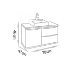 Imagen de Mueble de baño suspendido Cecilia Nogal 78 cm con bacha