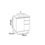 Imagen de Mueble de baño de pie Cecilia Nogal 78cm con bacha