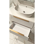 Imagen de Mueble de baño Suspendido Alice Blanco 100 cm con Bacha de Loza