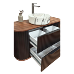 Imagen de Mueble de baño Suspendido  Alice Negro 100cm  con Bacha de Loza