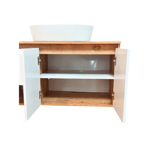 Imagen de Mueble de baño suspendido Apollo Rustico Blanco 90 cm con bacha