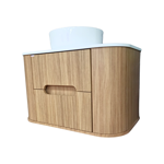 Imagen de Mueble de baño suspendido Eleonora 80 cm Blanco/Catedral con bacha y botiquin