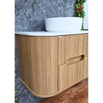 Imagen de Mueble de baño suspendido Eleonora 80 cm Blanco/Catedral con bacha y botiquin