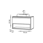 Imagen de Mueble de baño suspendido Isadora Grigio con Catedral 78cm sin bacha