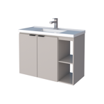Imagen de Mueble de baño suspendido Aster beige 80cm con bacha de resina