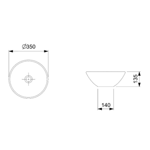 Imagen de Bacha de apoyo redonda 35 cm Blanca Brillante Celite