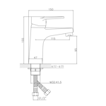 Imagen de Grifería de lavatorio Monocomando de mesada Match cromado brillante