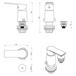 Imagen de Grifería de Bidet Monocomando con transferencia Blaster Cromado Brillante