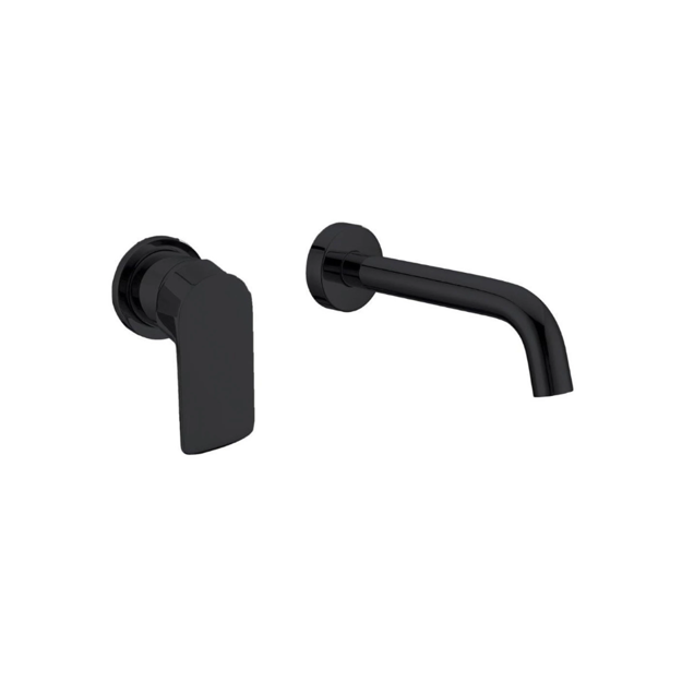 Imagen de Grifería de lavatorio Monocomando de Pared Alassio Negro Mate