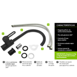 Imagen de Grifería de Cocina Monocomando de Mesada Noar Pico Alto Negro Mate