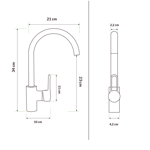 Imagen de Grifería de Cocina Monocomando de Mesada Noar Pico Alto Negro Mate