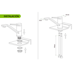 Imagen de Grifería de Cocina Monocomando de Mesada Noar Pico Largo Negro Mate