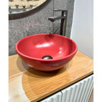 Imagen de Bacha de apoyo redonda 33 cm rojo mate Dmc