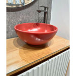 Imagen de Bacha de apoyo redonda 33 cm rojo mate Dmc