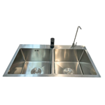 Imagen de Pileta de cocina DREAM doble acero inox(304) 82x45x23 cm