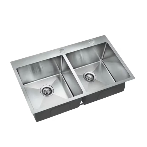 Imagen de Pileta de cocina DREAM doble acero inox(304) 82x45x23 cm