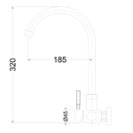 Imagen de Grifería de cocina Monocomando de pared Celtic Gris Satinada