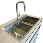 Imagen de Pileta de cocina DREAM doble acero inox(304) 82x45x23 cm