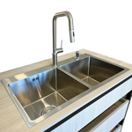 Imagen de Pileta de cocina DREAM doble acero inox(304) 82x45x23 cm