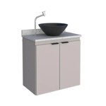 Imagen de Mueble de baño suspendido Aster beige 60 cm mesada granito Blanco sin bacha