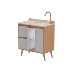 Imagen de Mueble de baño de pie Danubio Nude 80 cm mesada granito con lavatorio incorporado