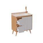 Imagen de Mueble de baño de pie Danubio Nude 80 cm mesada granito con lavatorio incorporado