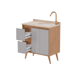 Imagen de Mueble de baño de pie Danubio Nude 80 cm mesada granito con lavatorio incorporado