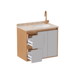 Imagen de Mueble de baño Danubio Suspendido 80 cm mesada granito con lavatorio incorporado