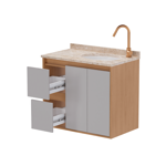 Imagen de Mueble de baño Danubio Suspendido 80 cm mesada granito con lavatorio incorporado