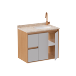 Imagen de Mueble de baño Danubio Suspendido 80 cm mesada granito con lavatorio incorporado