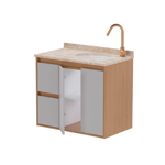 Imagen de Mueble de baño Danubio Suspendido 80 cm mesada granito con lavatorio incorporado