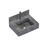 Imagen de Mueble de baño suspendido de porcelanato Gris Napoles 60 cm con bacha incorporada