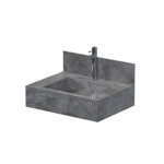 Imagen de Mueble de baño suspendido de porcelanato Gris Napoles 60 cm con bacha incorporada