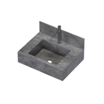 Imagen de Mueble de baño suspendido de porcelanato Gris Napoles 60 cm con bacha incorporada