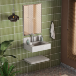 Imagen de Mueble de baño suspendido de porcelanato Pulpis Napoles 60 cm con bacha incorporada