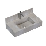 Imagen de Mueble de baño suspendido de porcelanato Beige Napoles 80 cm con bacha incorporada