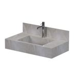 Imagen de Mueble de baño suspendido de porcelanato Beige Napoles 80 cm con bacha incorporada