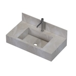 Imagen de Mueble de baño suspendido de porcelanato Beige Napoles 80 cm con bacha incorporada