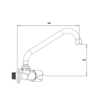 Imagen de Grifo pared cromo largo LAGUNE