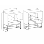 Imagen de Mueble De Baño De Pie Suez Verde 80 cm con mesada Granito y Bacha De Loza